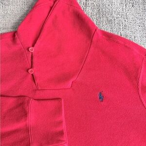 Polo Ralph Lauren Men's Red 1/4 Collared Pullover Sweater Size XL